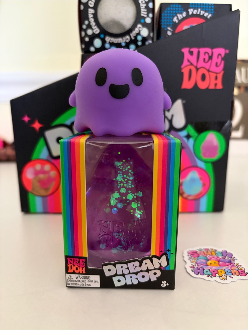 Authentic Needoh Dream Drop Purple Stress Squishy Toy (w/ bonus squishy)